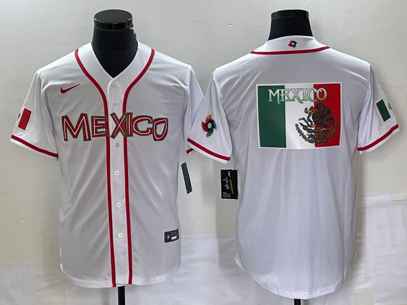 Men 2023 World Cub Mexico Blank White Nike MLB Jersey29